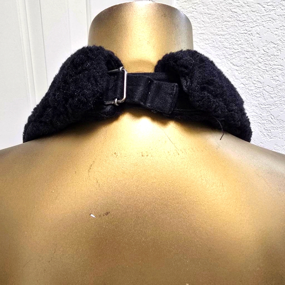 Lip Service Corset Vest Black Purple Striped Fur Collar Size Rare Vintage Punk - Picture 9 of 10